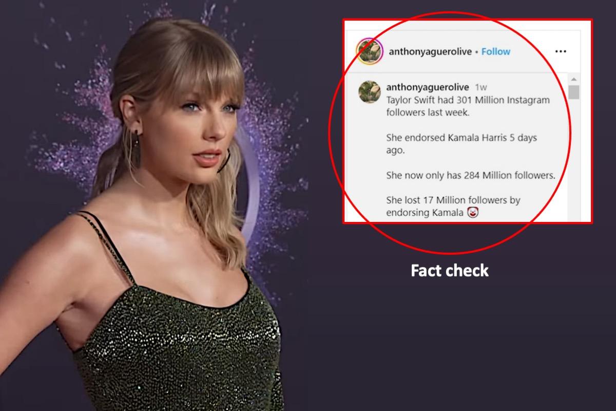 Taylor Swift no perdió millones de seguidores tras apoyar a Kamala Harris