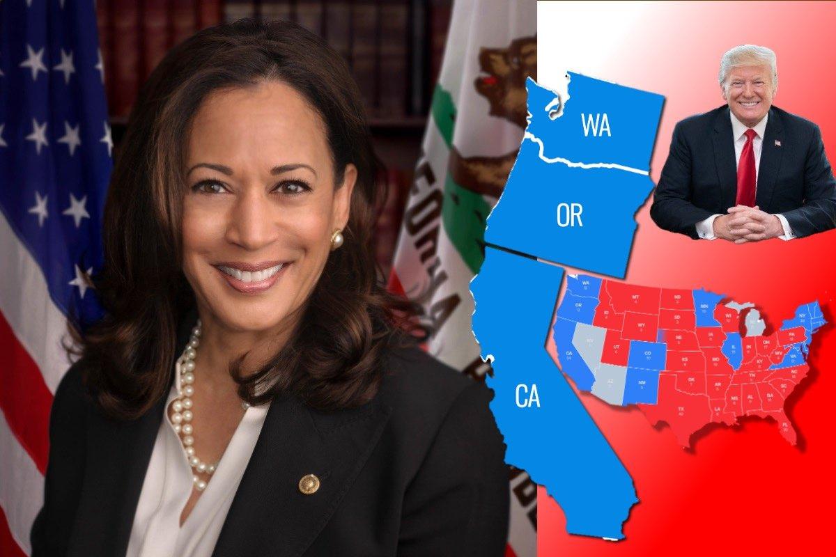 Por Qué Kamala Harris Barrió en la Costa Oeste pero No en Todo Estados Unidos